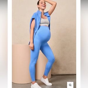 Blanqi maternity leggings in blue size medium